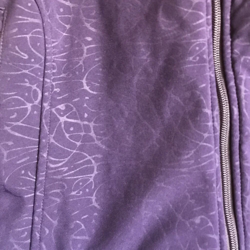 Double Diamond Purple Hooded Soft Shell Jacket Coat Abstract Print Large - Picture 3 of 7
